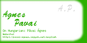 agnes pavai business card