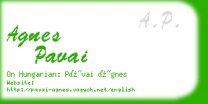 agnes pavai business card